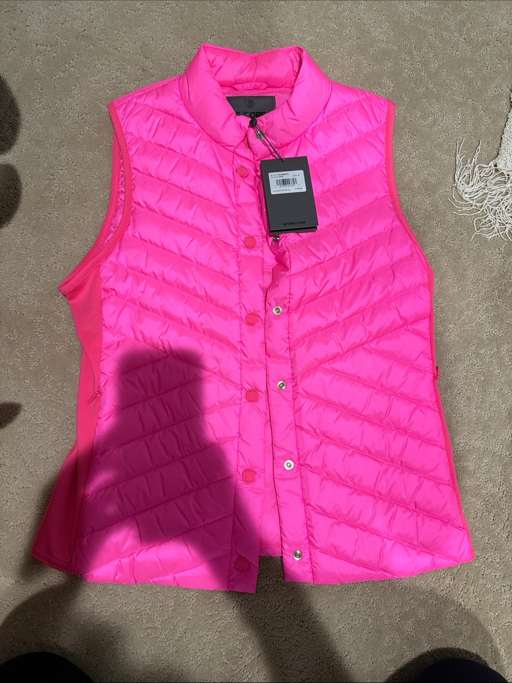 G/FORE Women's Hot Pink Quilted Sleeveless Vest
